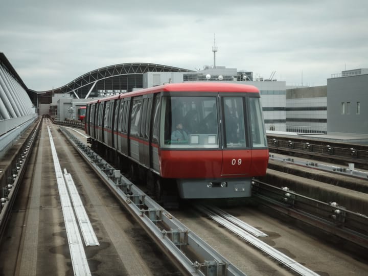 Airport rail platform serving trains to the city and long-distance network